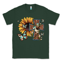 Sports Green leopard cross sunflower butterfly Classic Tee - JahusDesignShop