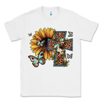 White leopard cross sunflower butterfly Classic Tee - JahusDesignShop