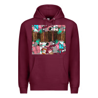 Burgundy custom name Premium Hoodie - LillyAllenDesigns