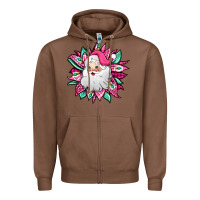 Chestnut pink Christmas Santa Claus sunflower Zipper Hoodie - Jasminsmagicworld