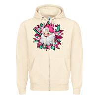 Sandshell pink Christmas Santa Claus sunflower Zipper Hoodie - Jasminsmagicworld