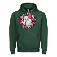 Sports Green pink Christmas Santa Claus sunflower Zipper Hoodie - Jasminsmagicworld