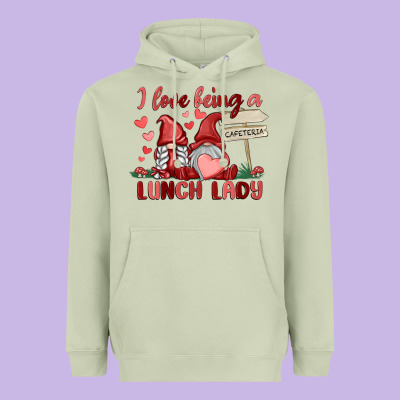 I Love Being A Lunch Lady Heavyweight Hoodie Designed By Maliassmallbusiness