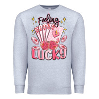 Heather Grey feeling lucky Premium Sweatshirt - MaliasSmallBusiness