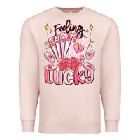 Pale Pink feeling lucky Premium Sweatshirt - MaliasSmallBusiness