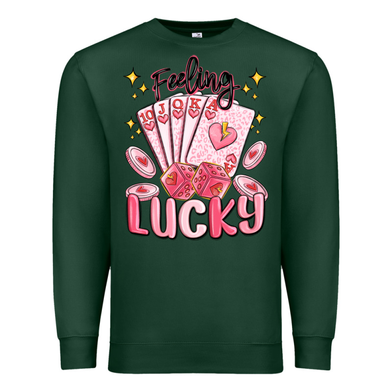 Feeling Lucky Premium Sweatshirt by MaliasSmallBusiness | Teevron