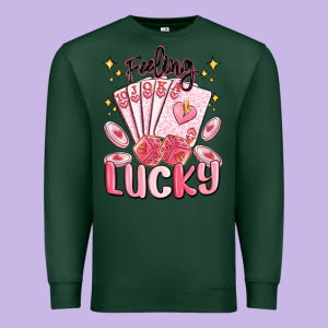 Feeling Lucky Premium Sweatshirt Designed By Maliassmallbusiness
