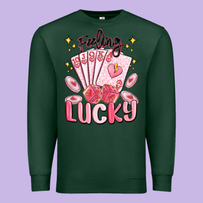 Feeling Lucky Premium Sweatshirt Designed By Maliassmallbusiness