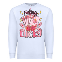 White feeling lucky Premium Sweatshirt - MaliasSmallBusiness