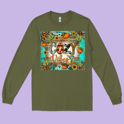 Cozy Vibes Tumbler Long Sleeve Tee Designed By Bundleandbundleshop