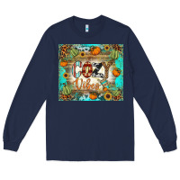 Navy cozy vibes tumbler Long Sleeve Tee - BundleAndBundleShop