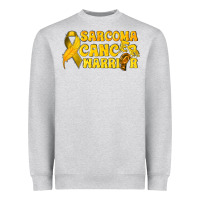 Heather Grey Sarcoma Cancer Warrior Heavyweight Sweatshirt - texasbilliewilder