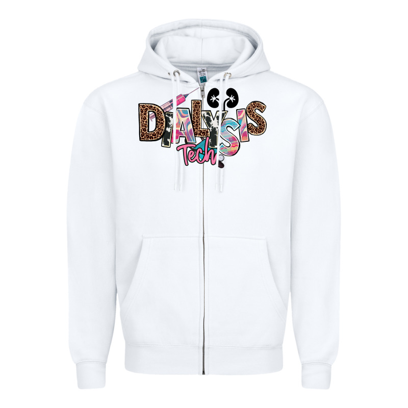 Dialysis Technician Kidney Tech Zipper Hoodie by NancyCooperArtShop | Teevron