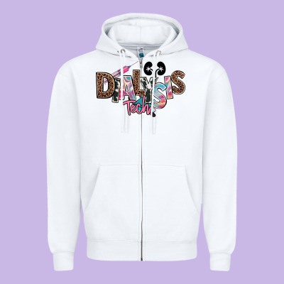 Dialysis Technician Kidney Tech Zipper Hoodie Designed By Nancycooperartshop