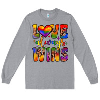 Heather Grey love always wins Long Sleeve Tee - JahusDesignShop
