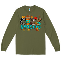 Army Green cozy season with coffee cup Long Sleeve Tee - AdoDesignShop