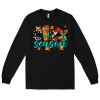 Black cozy season with coffee cup Long Sleeve Tee - AdoDesignShop