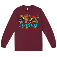 Burgundy cozy season with coffee cup Long Sleeve Tee - AdoDesignShop