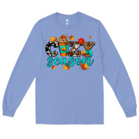 Colony Blue cozy season with coffee cup Long Sleeve Tee - AdoDesignShop