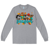 Heather Grey cozy season with coffee cup Long Sleeve Tee - AdoDesignShop