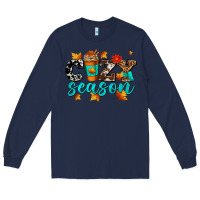 Navy cozy season with coffee cup Long Sleeve Tee - AdoDesignShop