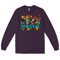 Plum cozy season with coffee cup Long Sleeve Tee - AdoDesignShop
