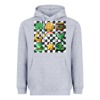 Heather Grey checker board lucky charms Heavyweight Hoodie - MaliasSmallBusiness
