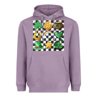 Lavender checker board lucky charms Heavyweight Hoodie - MaliasSmallBusiness