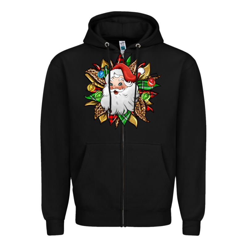 Santa Claus Sunflower Zipper Hoodie by Jasminsmagicworld | Teevron