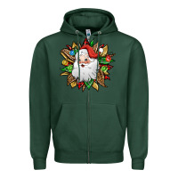 Sports Green santa claus sunflower Zipper Hoodie - Jasminsmagicworld