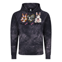 Cloud Black peace love bull terrier Vintage Hoodie - RanaPortraitStore