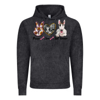 Vintage Black peace love bull terrier Vintage Hoodie - RanaPortraitStore
