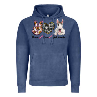 Vintage Denim peace love bull terrier Vintage Hoodie - RanaPortraitStore