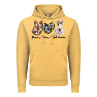 Vintage Mustard peace love bull terrier Vintage Hoodie - RanaPortraitStore