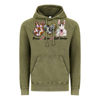 Vintage Olive peace love bull terrier Vintage Hoodie - RanaPortraitStore