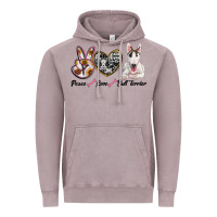 Vintage Zinc peace love bull terrier Vintage Hoodie - RanaPortraitStore