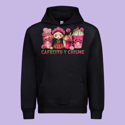 Cafecito Y Chisme With Coffee Cups Urban Hoodie Designed By Texasbilliewilder