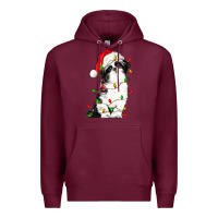 Burgundy christmas shih tzu dog Premium Hoodie - LillyAllenDesigns