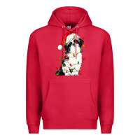 Cardinal christmas shih tzu dog Premium Hoodie - LillyAllenDesigns