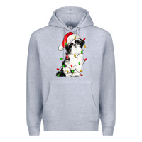 Heather Grey christmas shih tzu dog Premium Hoodie - LillyAllenDesigns