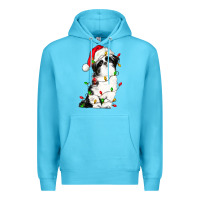 Ocean Blue christmas shih tzu dog Premium Hoodie - LillyAllenDesigns