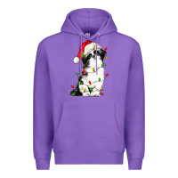 Purple christmas shih tzu dog Premium Hoodie - LillyAllenDesigns