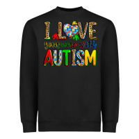 Black i love someone with autism Heavyweight Sweatshirt - Zillion Design Studio