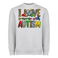 Heather Grey i love someone with autism Heavyweight Sweatshirt - Zillion Design Studio