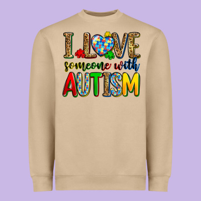 I Love Someone With Autism Heavyweight Sweatshirt Designed By Zillion Design Studio