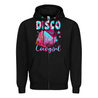 Black disco cowgirl Zipper Hoodie - NancyCooperArtShop