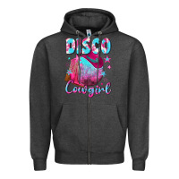 Charcoal Heather disco cowgirl Zipper Hoodie - NancyCooperArtShop