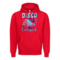 Red disco cowgirl Zipper Hoodie - NancyCooperArtShop