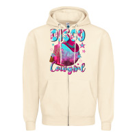 Sandshell disco cowgirl Zipper Hoodie - NancyCooperArtShop