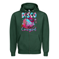 Sports Green disco cowgirl Zipper Hoodie - NancyCooperArtShop